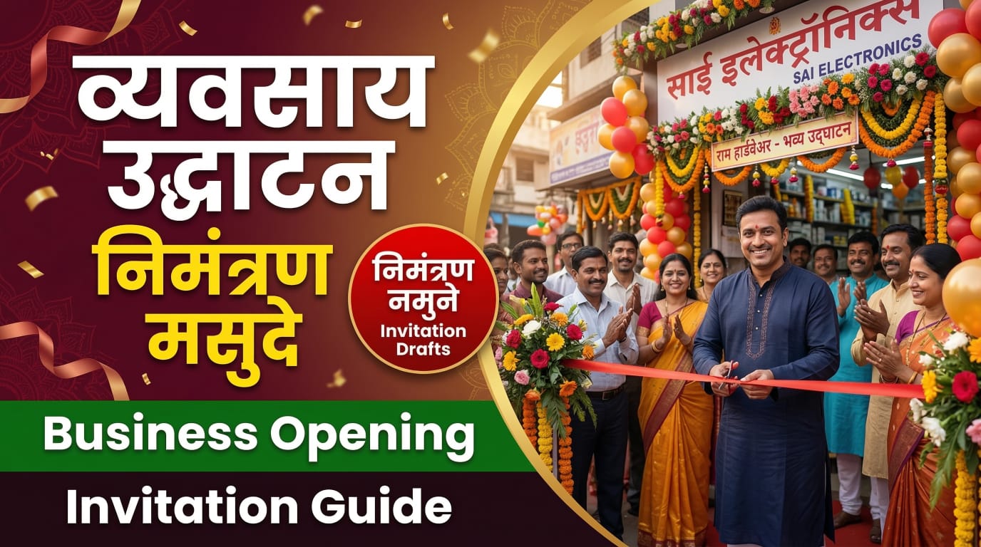 Business Opening Invitation Card Message in Marathi