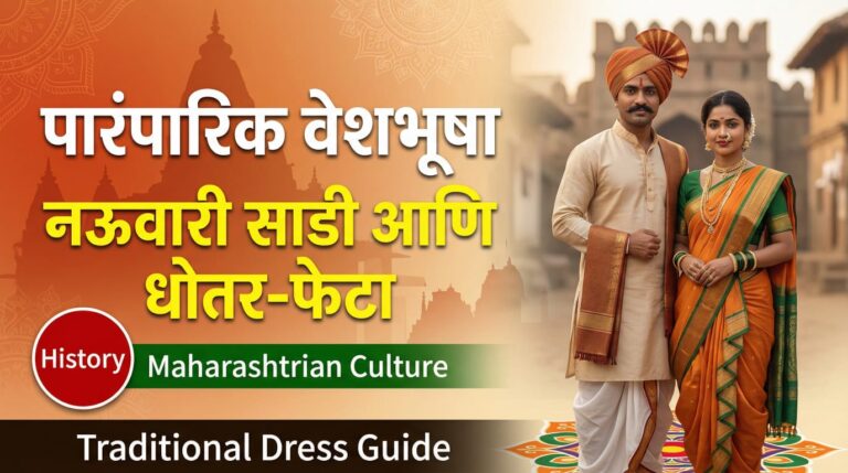 Traditional Maharashtrian Dress Nauvari Saree and Dhoti Pheta History in Marathi